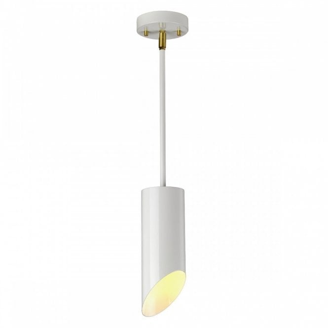 QUINTO Sleek and Modern Ceiling Pendant White Aged Brass