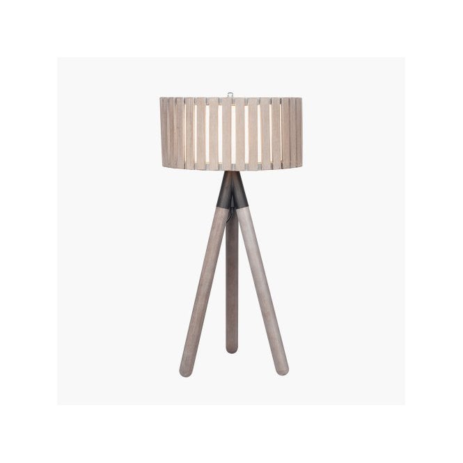 RABANNE Slatted Antique Wood Tripod Table Lamp