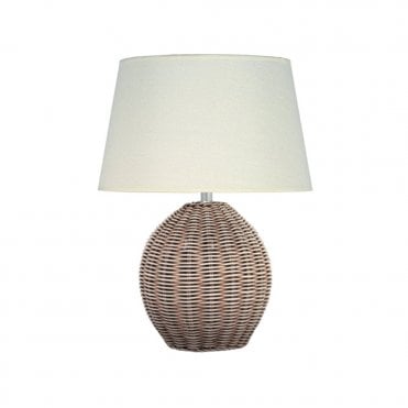 RAFFLES Round Cream Wash Table Lamp with Shade