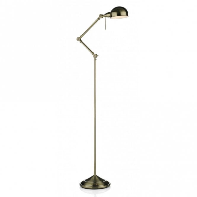 RANGER - Adjustable Floor Lamp Good Reading Craft Light in Antique Brass