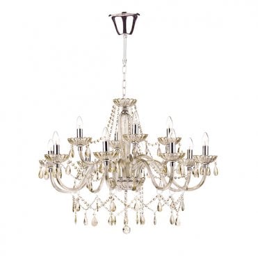 12 Light Champagne Gold Crystal Chandelier