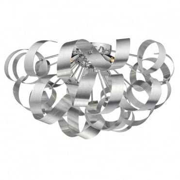 RAWLEY - 5 Light Flush Ceiling 60Cm Brushed Aluminium