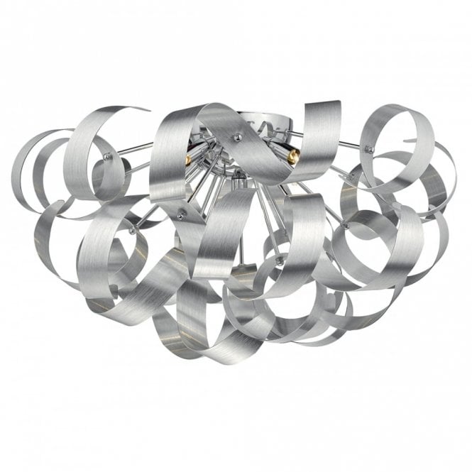 RAWLEY - 5 Light Flush Ceiling 60Cm Brushed Aluminium