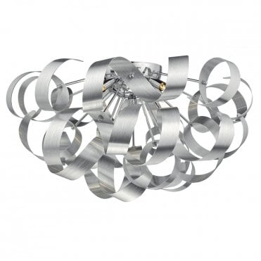 RAWLEY - 5 Light Flush Ceiling 60Cm Brushed Aluminium