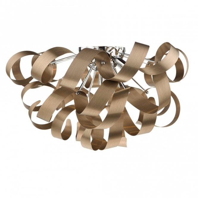 RAWLEY - 5 Light Flush Ceiling 60Cm Brushed Copper
