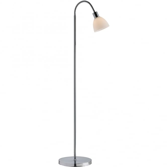 RAY - Retro Floor Lamp Chrome and Opal Glass