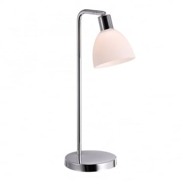 RAY - Retro Table Lamp Chrome and Opal Glass
