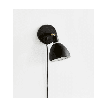 RAY - Retro Wall Light in Black with Switch