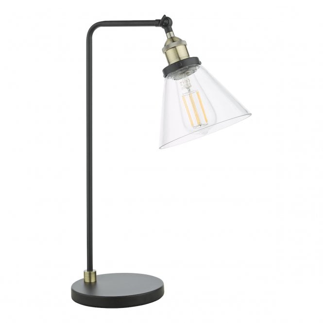 Ray Table Lamp in Antique Brass and Glass