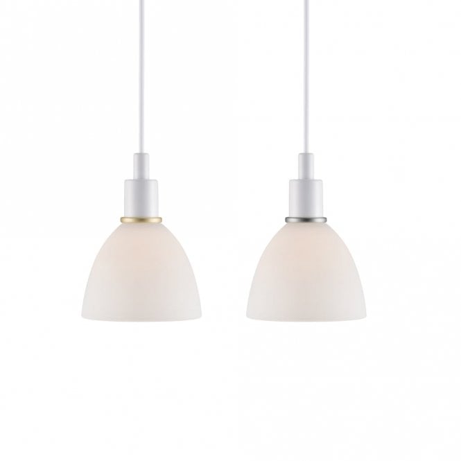 RAY - Twin Ceiling Pendants in White Opal Glass