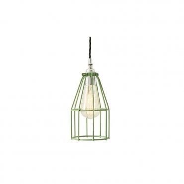 RAZE - Cage Ceiling Pendant Light In Matte Powder Coated Sage Green