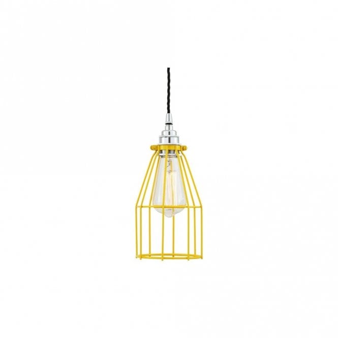 RAZE - Cage Ceiling Pendant Light In Powder Coated Yellow