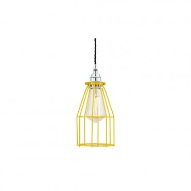 RAZE - Cage Ceiling Pendant Light In Powder Coated Yellow
