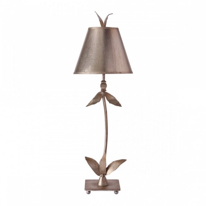 RED Bell Table Dramatic Lamp Silver Leaf