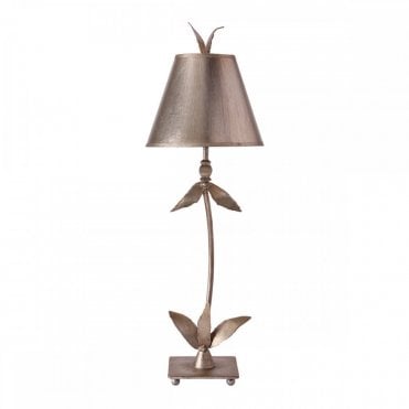 RED Bell Table Dramatic Lamp Silver Leaf