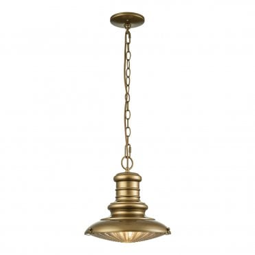 Medium Chain Lantern | Painted Distressed Brass | Prismatic Glass