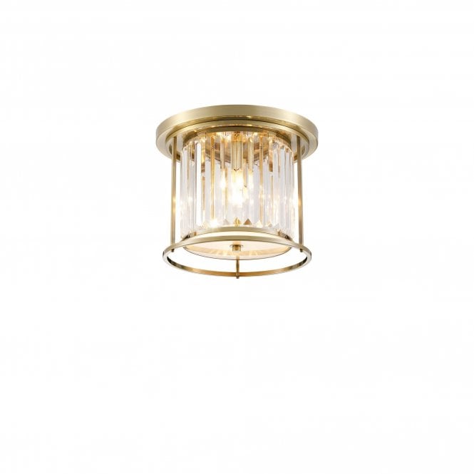 REGENCY Flush fitting finished in Antique Brass and Crystal