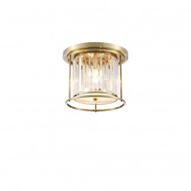 REGENCY Flush fitting finished in Antique Brass and Crystal