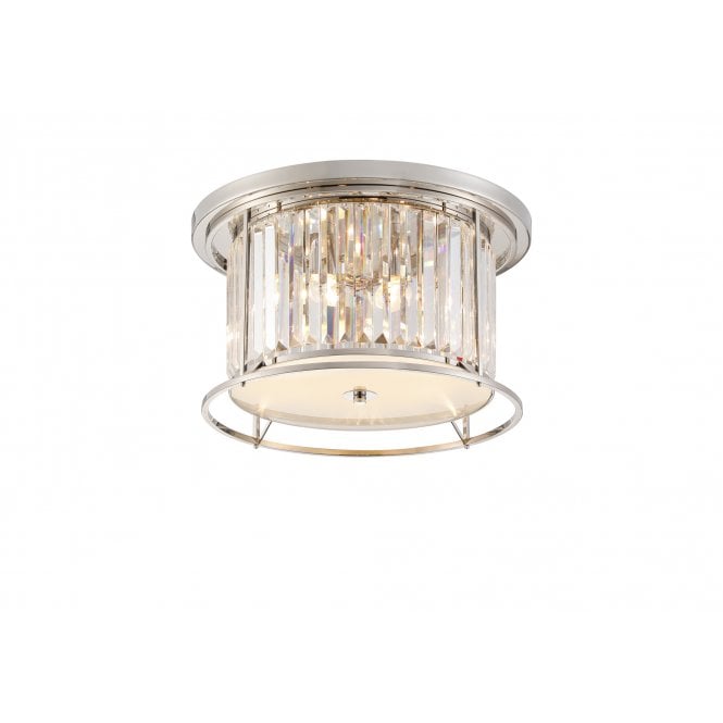REGENCY Semi Flush in Polished Nickel and Clear Crystal 