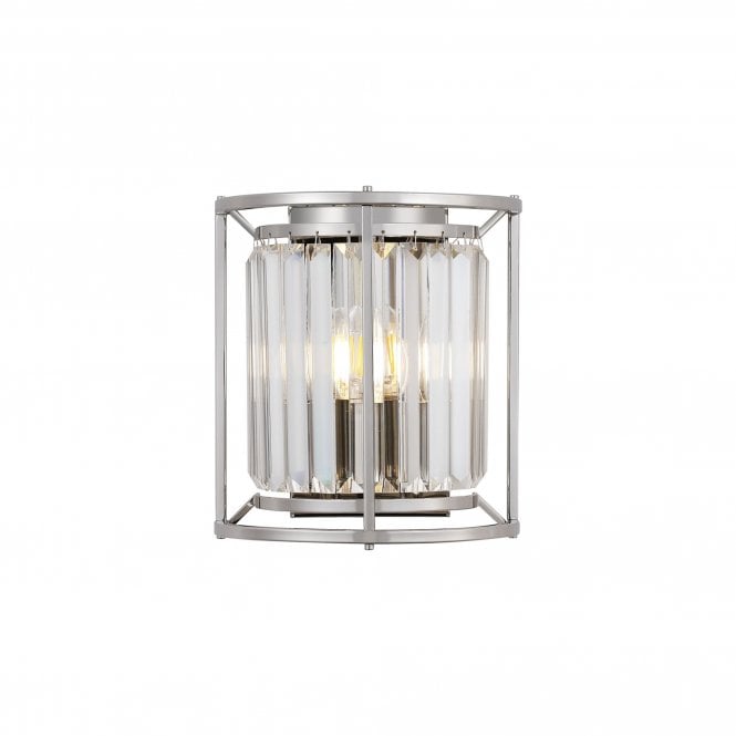 REGENCY Wall Light Polished Nickel and Clear Crystal