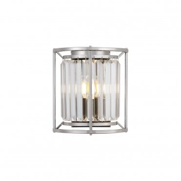 REGENCY Wall Light Polished Nickel and Clear Crystal