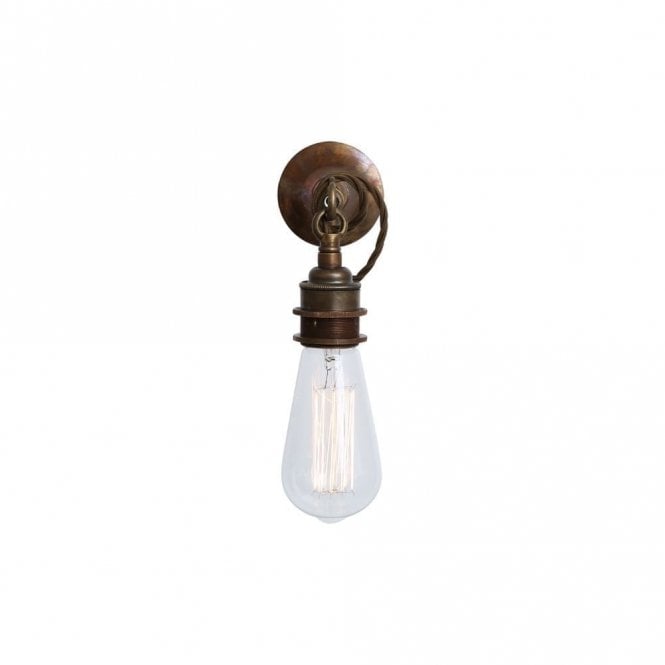 REHAU - Industrial Wall Light In Antique Brass