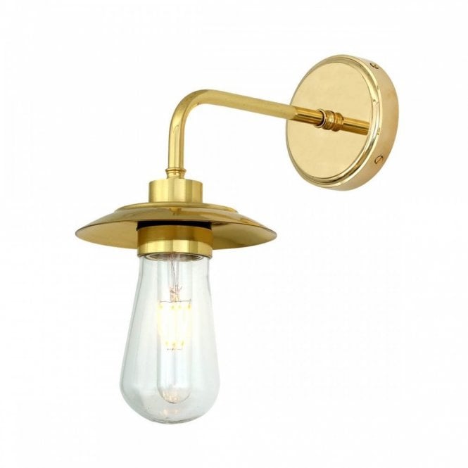 REN Industrial Bathroom Wall Light Polished Brass Clear Glass