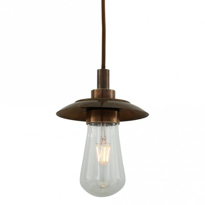 REN Industrial IP65 Bathroom Ceiling Pendant Antique Brass