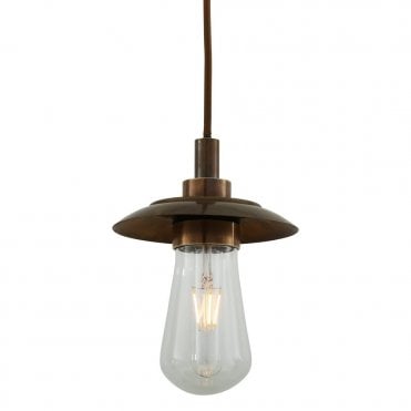 REN Industrial IP65 Bathroom Ceiling Pendant Antique Brass