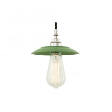 REZNOR - Industrial Ceiling Pendant Light In Matte Powder Coated Sage Green