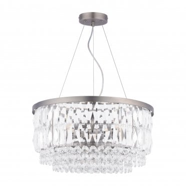 aged pewter and crystal ceiling pendant