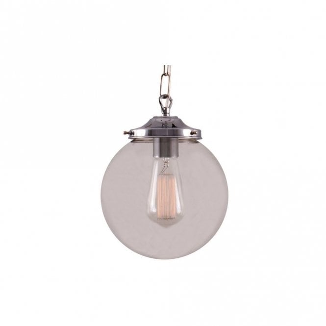 RIAD - 20Cm Clear Globe Ceiling Pendant In Polished Chrome