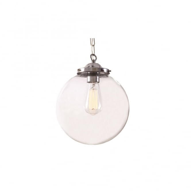 RIAD - 25Cm Clear Globe Ceiling Pendant In Polished Chrome
