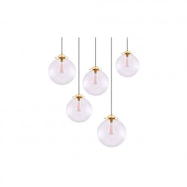 RIAD - 25Cm Globe Cluster In Polished Brass