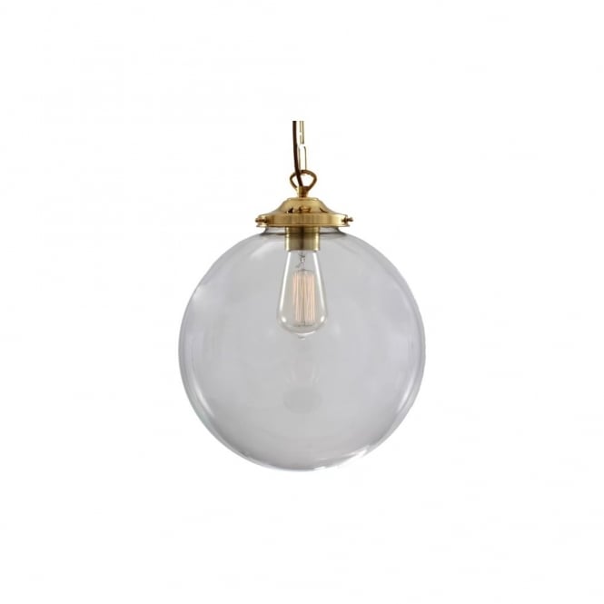 RIAD - 30Cm Clear Globe Ceiling Pendant In Polished Brass