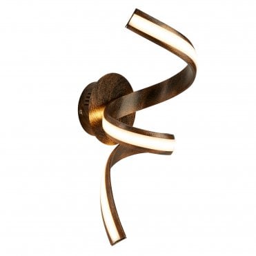 RIBBON LED Twist Wall Light in Rustic Black/Gold