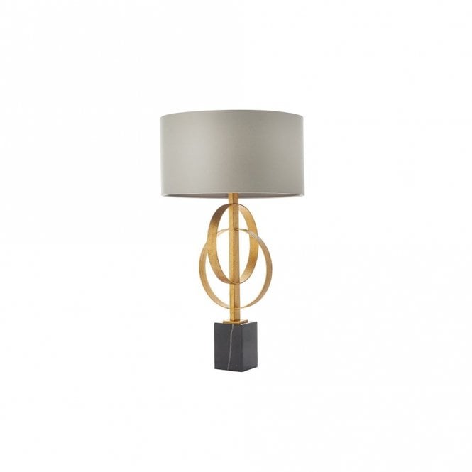 RIDLEY Double Hoop Gold Leaf Table Light With Mink Shade