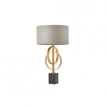 RIDLEY Double Hoop Gold Leaf Table Light With Mink Shade