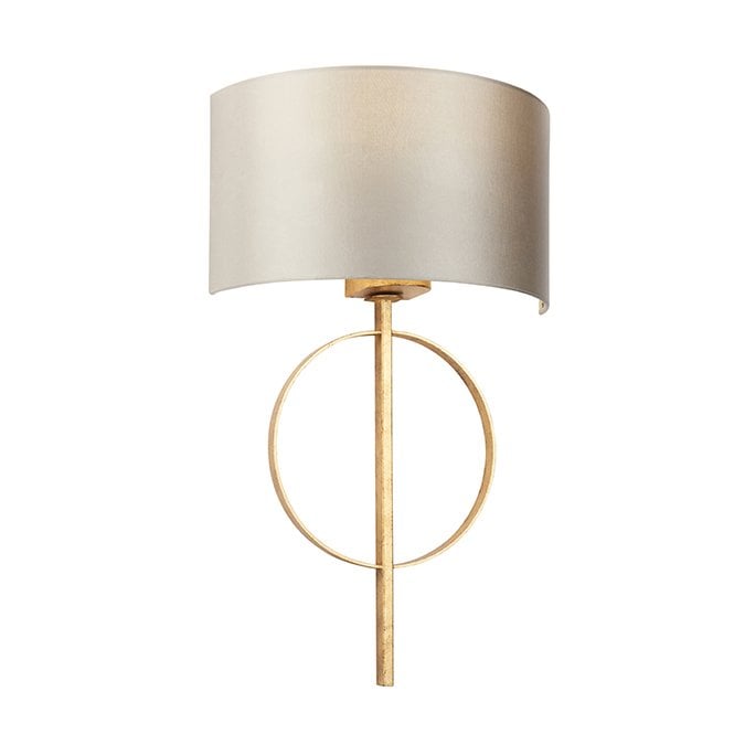 RIDLEY Hoop Gold Leaf Wall Light With Mink Shade