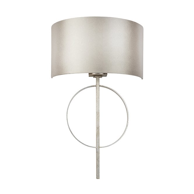 RIDLEY Hoop Silver Leaf Wall Light With Mink Shade