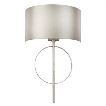 RIDLEY Hoop Silver Leaf Wall Light With Mink Shade