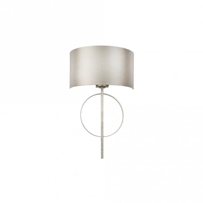 RIDLEY Hoop Silver Leaf Wall Light With Mink Shade