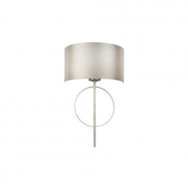 RIDLEY Hoop Silver Leaf Wall Light With Mink Shade