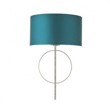 RIDLEY Hoop Silver Leaf Wall Light With Teal Shade