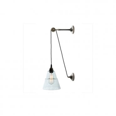 RIGALE - Coolie Industrial Pulley Wall Light In Antique Silver