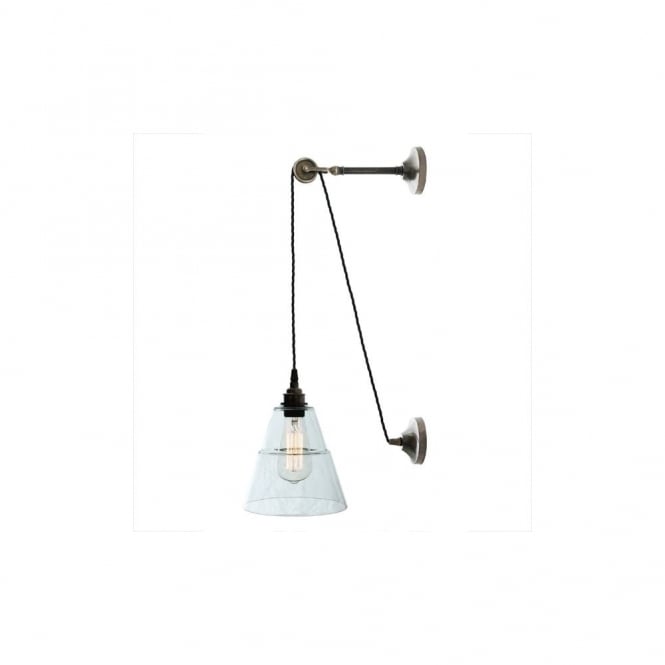 RIGALE - Coolie Industrial Pulley Wall Light In Antique Silver