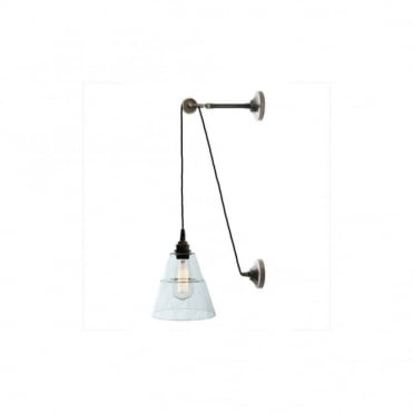 RIGALE - Coolie Industrial Pulley Wall Light In Antique Silver