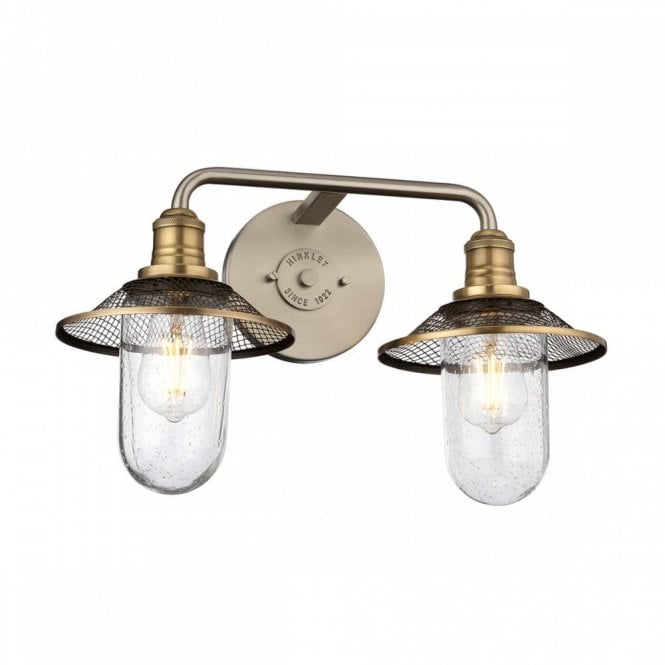 RIGBY 2 Light Wall Light Antique Nickel For Bathrooms IP44 Rated