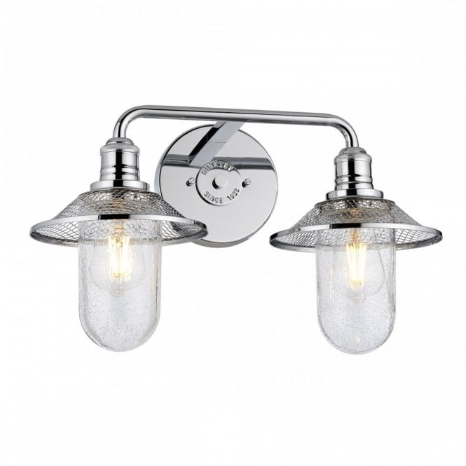 RIGBY 2 Light Wall Light Polished Chrome For Bathrooms IP44 Rated