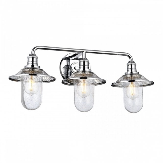 RIGBY 3 Light Wall Light Polished Chrome For Bathrooms IP44 Rated
